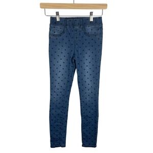 George Girls Blue Polka Dot Jeans Jeggings Size 8